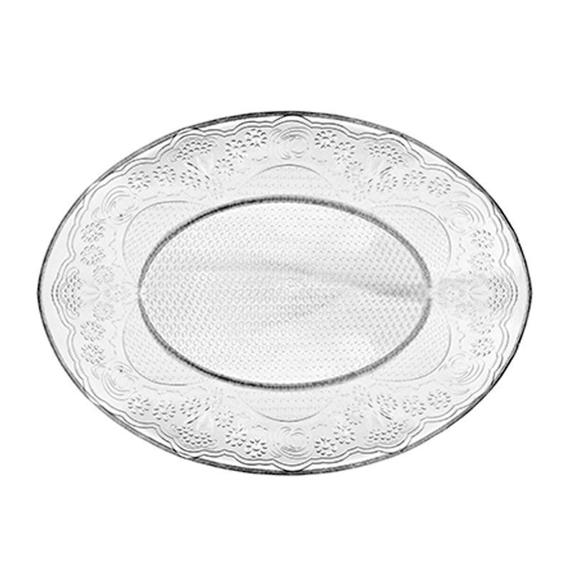 Тарелка глубокая 21,5*16,5см стекло ЛЕЙСИ овальная (12)