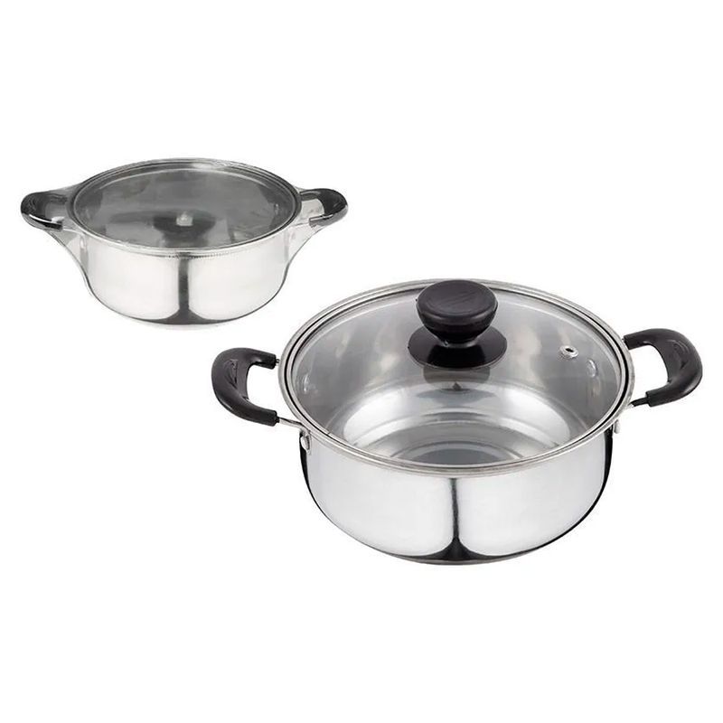 Кастрюля 5,5л нерж.сталь PROMO низкая со стекл.крышкой (8)