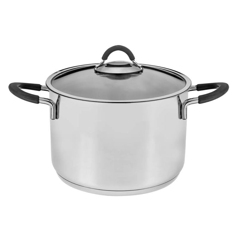 Кастрюля 2,5л нерж.сталь ОДА стекл.крышка 18см силикон.ручки h10см арт.300-18-1