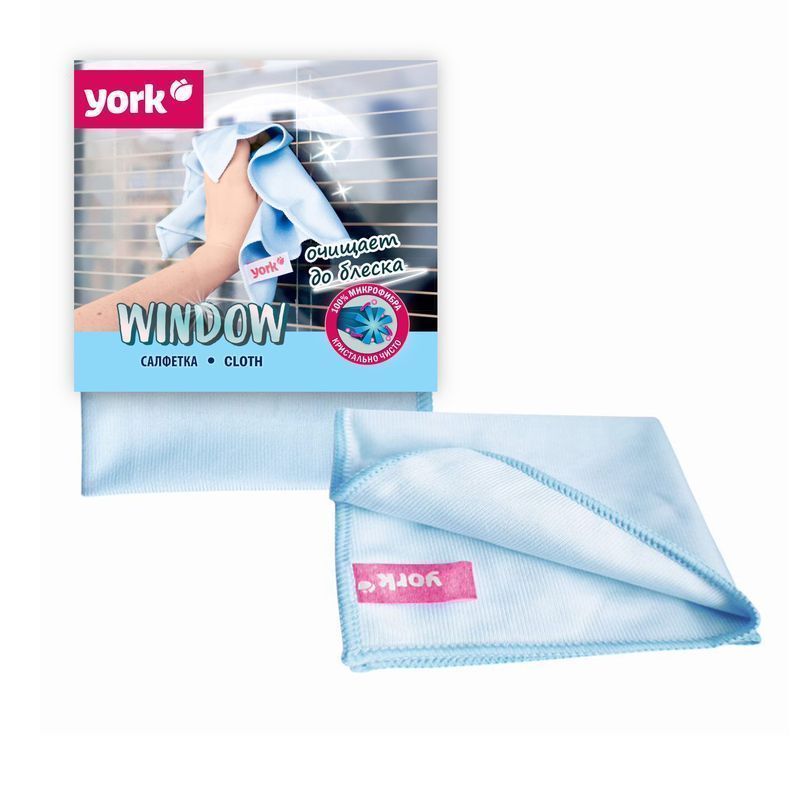 Салфетка для окон 30*30см микрофибра YORK (40)