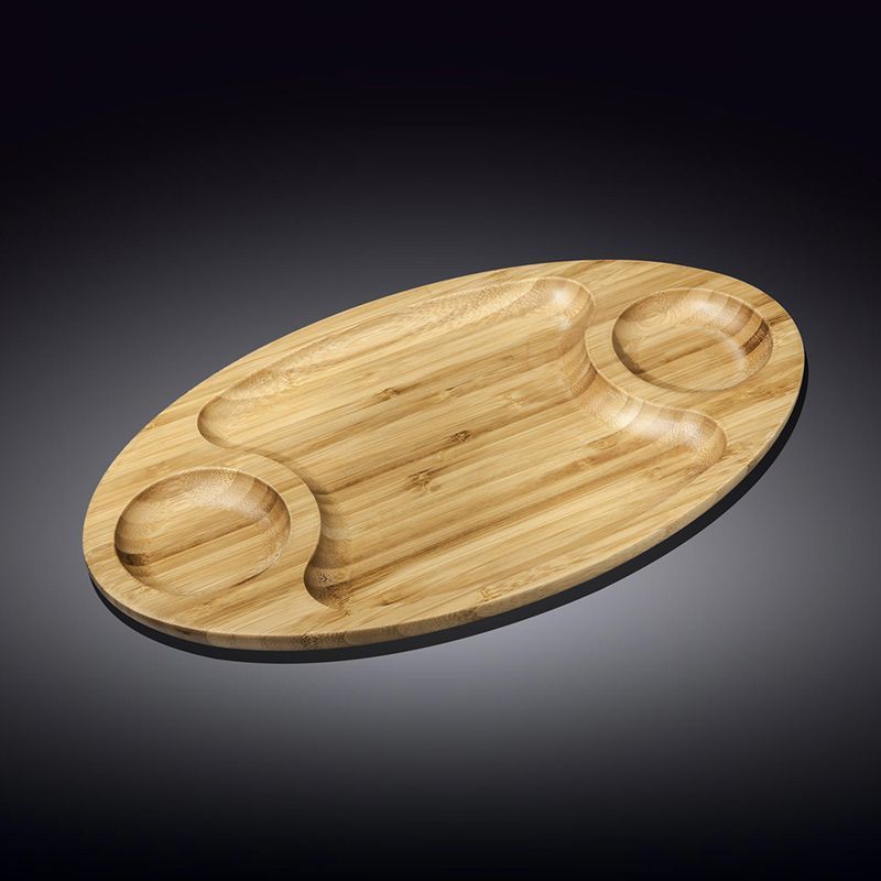 Менажница 3 секции бамбук 35,5*20,5см WL-771039/A (6/24)