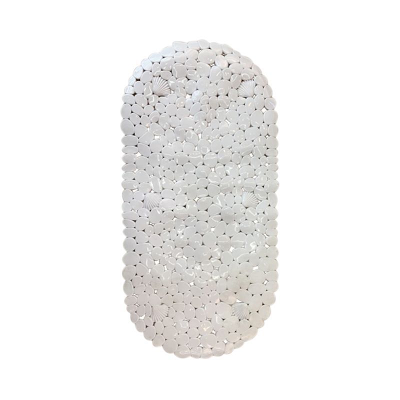 Коврик противоскользящий 35*69 КАМУШКИ овал белый JC-14148 (48)