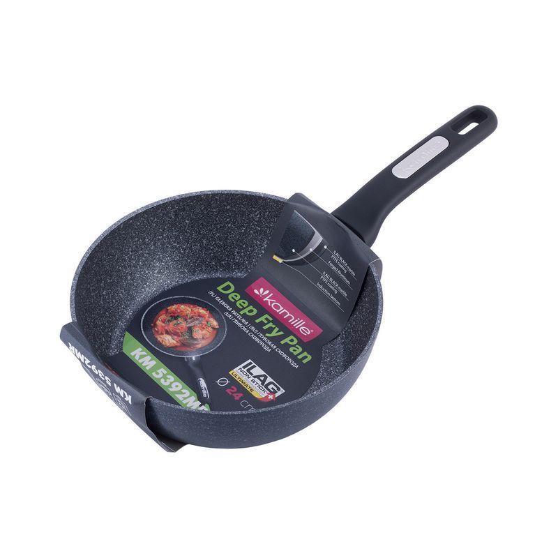 Сотейник 24см алюминий АП мрамор черный арт.5392MR (6)