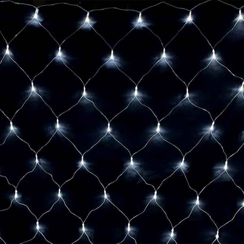 Гирлянда эл. Сетка 3*2м 192LED холодный белый плоская вилка 110В JC-15353 (100)