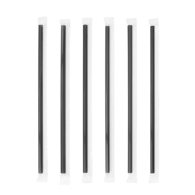 Трубочки для коктейля полипропилен 250шт. прямые черные 8*240мм в инд.пп-упаковке AVIORA (16)