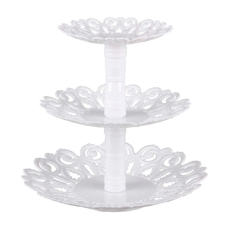 Этажерка сервировочная 3 яруса 265*245мм пластик МЕЛОДИЯ белая (15)