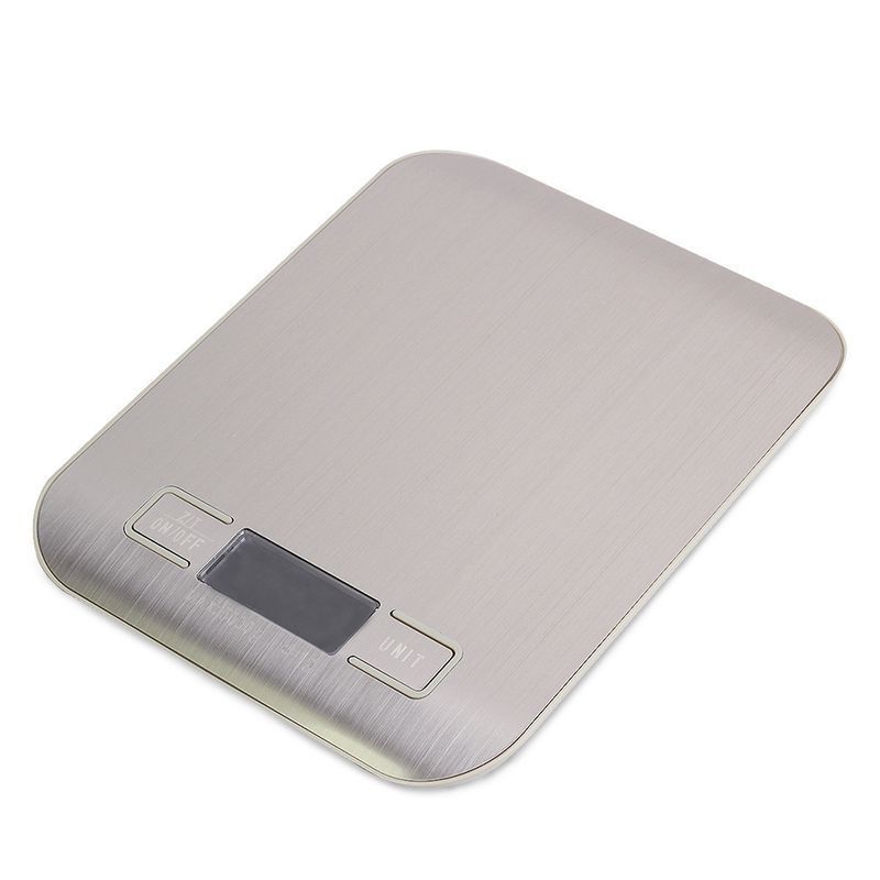 Весы кухонные электронные 19*15*2,5см пластик/стекло 5кг LCD-дисплей, дискр.1гр (24)