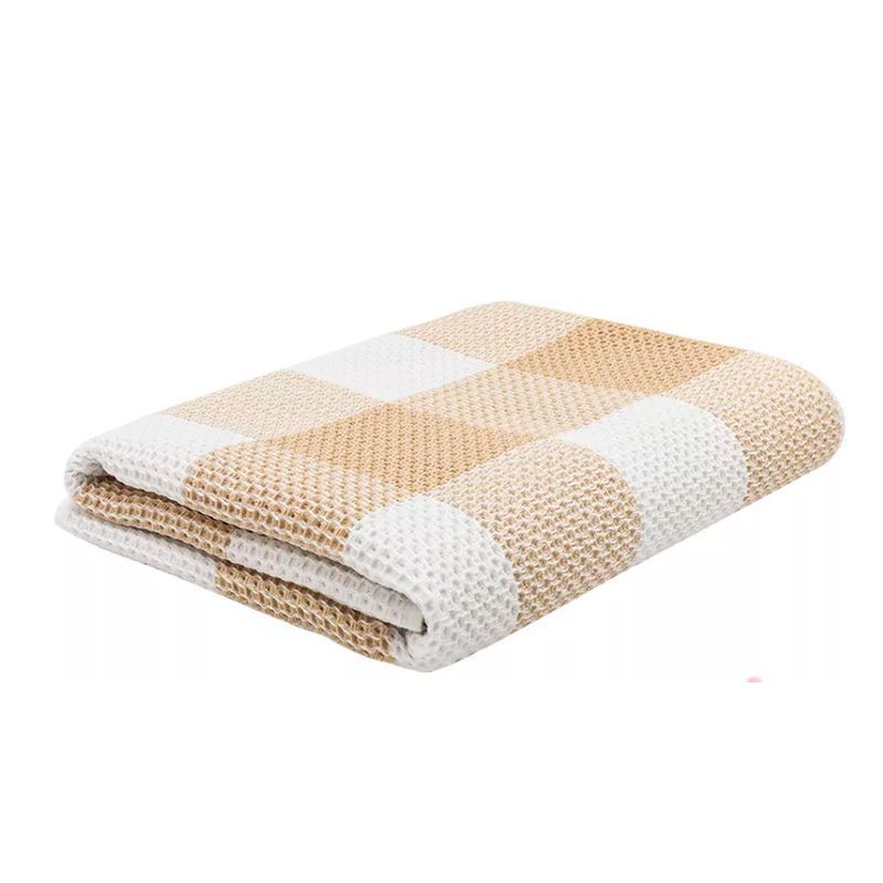 Полотенце вафельное 70*140см Квадрат бежевый 350гр м7767_05 L