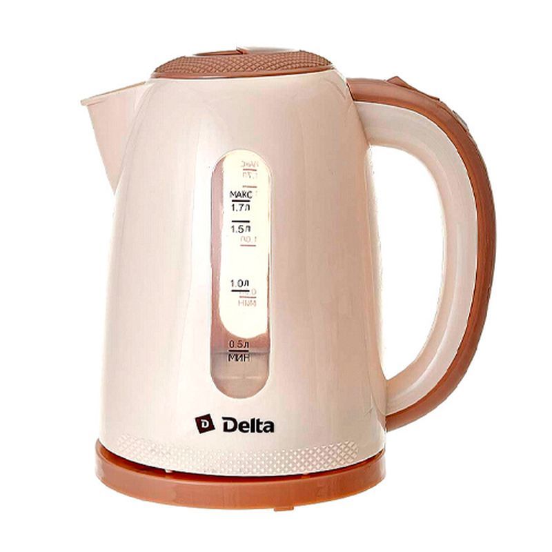 Чайник электрический 1,7л нерж.сталь/пластик DELTA DL-1106 2200Вт бежевый (8)