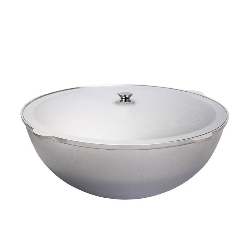 Казан для плова 22л алюминий с крышкой (2)