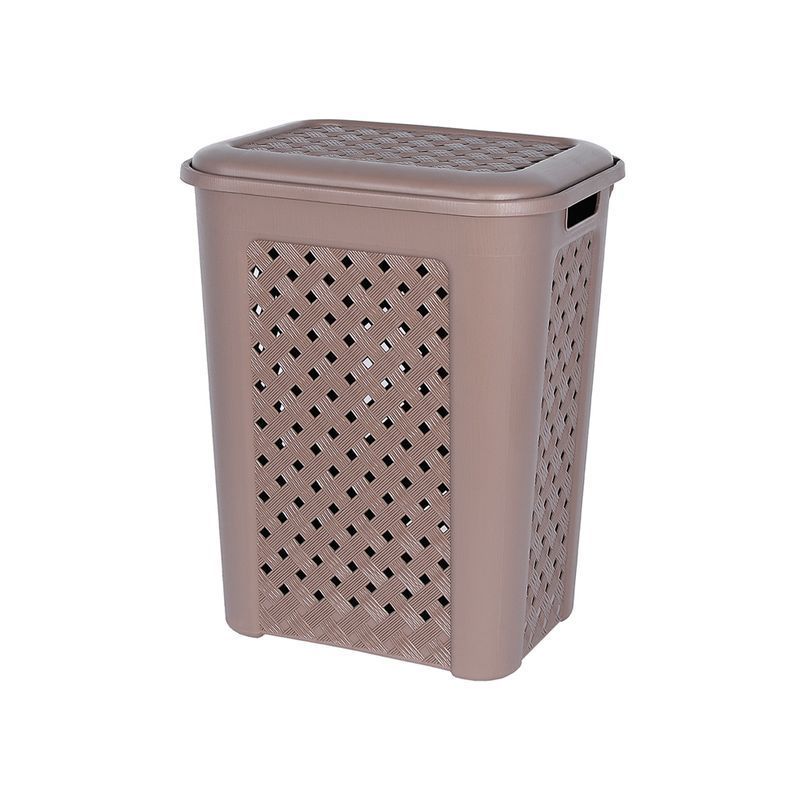 Корзина для белья 50л 435*335*550мм пластик ВИОЛА серо-коричневый (10/8)