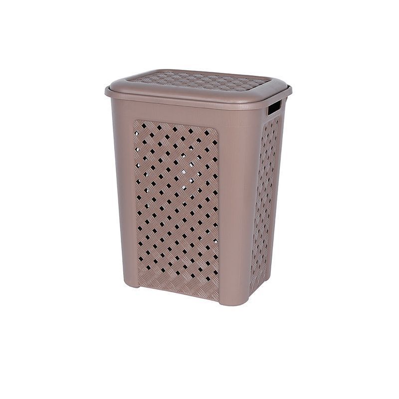 Корзина для белья 30л 380*280*460мм пластик ВИОЛА серо-коричневый (10)