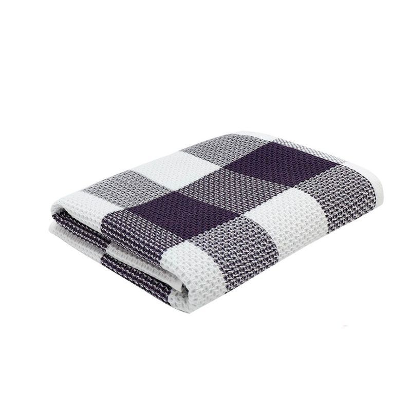 Полотенце вафельное 70*140см Квадрат серый 350гр м7767_11 L