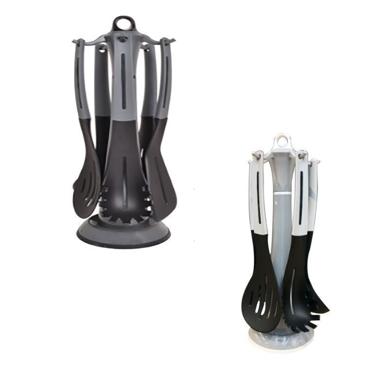 Набор кухонных принадлежностей нейлон/силикон 5пр на подставке SK-8021/JC-14300 (12)