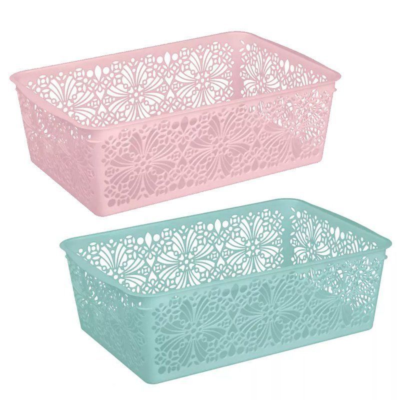 Корзина универсальная 25*15*7,5см пластик FLORAL (Микс 1) (9)