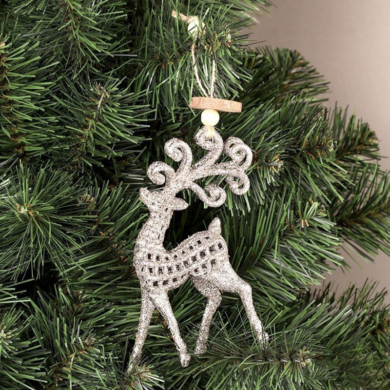 Украшение новогоднее Подвеска Олень 9*15см пластик FY-2071 (480)