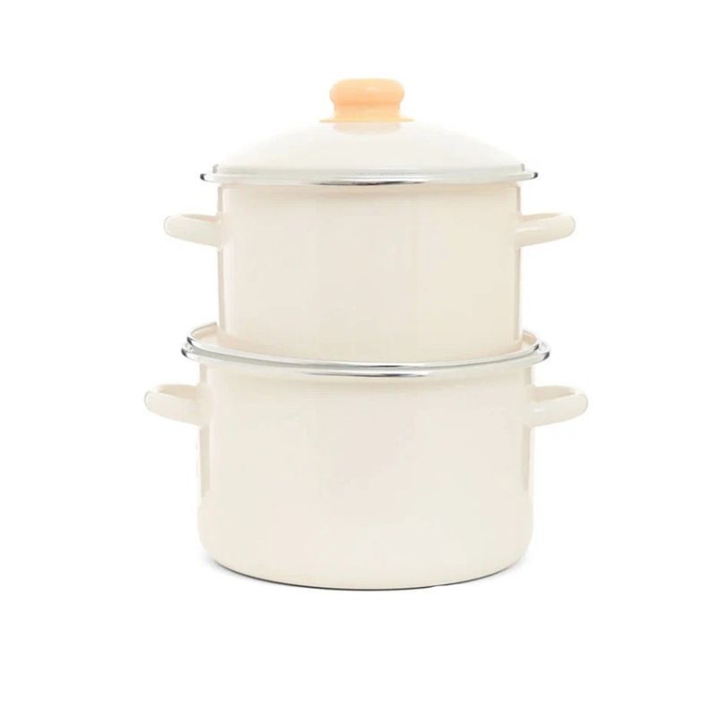 Набор кастрюль 2пр 3/4л эмаль Жемчужная цилиндрический (1)