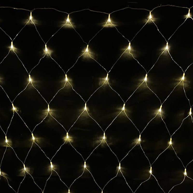 Гирлянда эл. Сетка 1,5*1,5м 120LED теплый белый плоская вилка 110В JC-15350 (100)