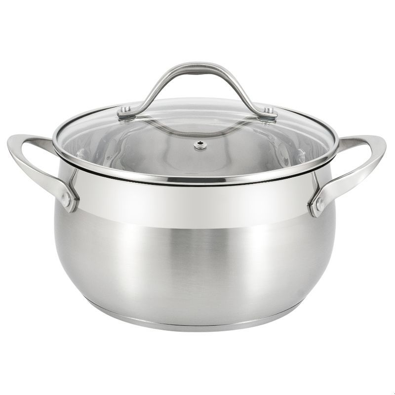 Кастрюля 6л нерж.сталь Tessi со стекл.крышкой 24см индукция ТМ Appetite GS08603 (6)