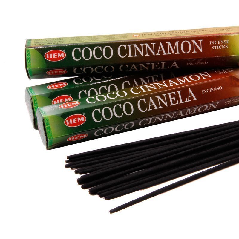 Благовония шестигранник 20 палочек HEM Coconut Cinnamon Кокос Корица 186C_C (6)