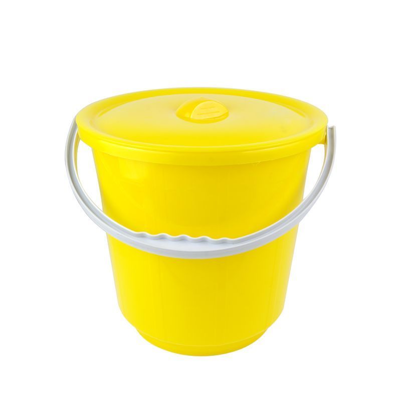 Ведро 10л пластик пищевое желтое с крышкой ВК-01 (10)