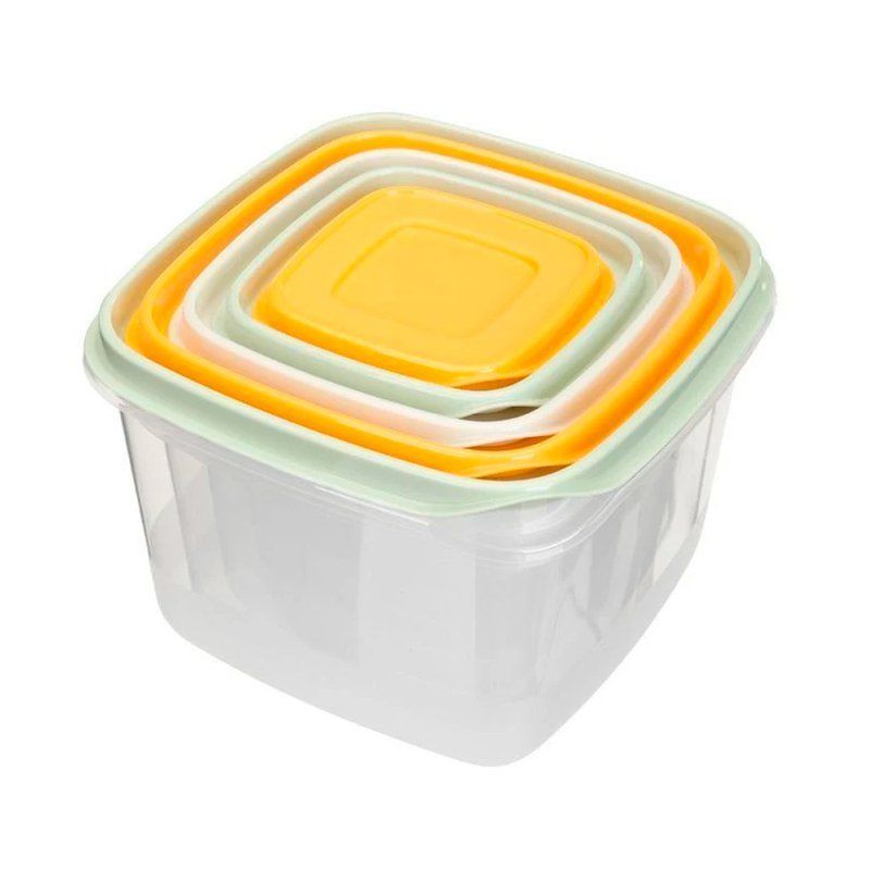 Контейнеры пищевые набор 5шт 0,12/0,25/0,45/0,75/1,2л пластик CLEVER (12)