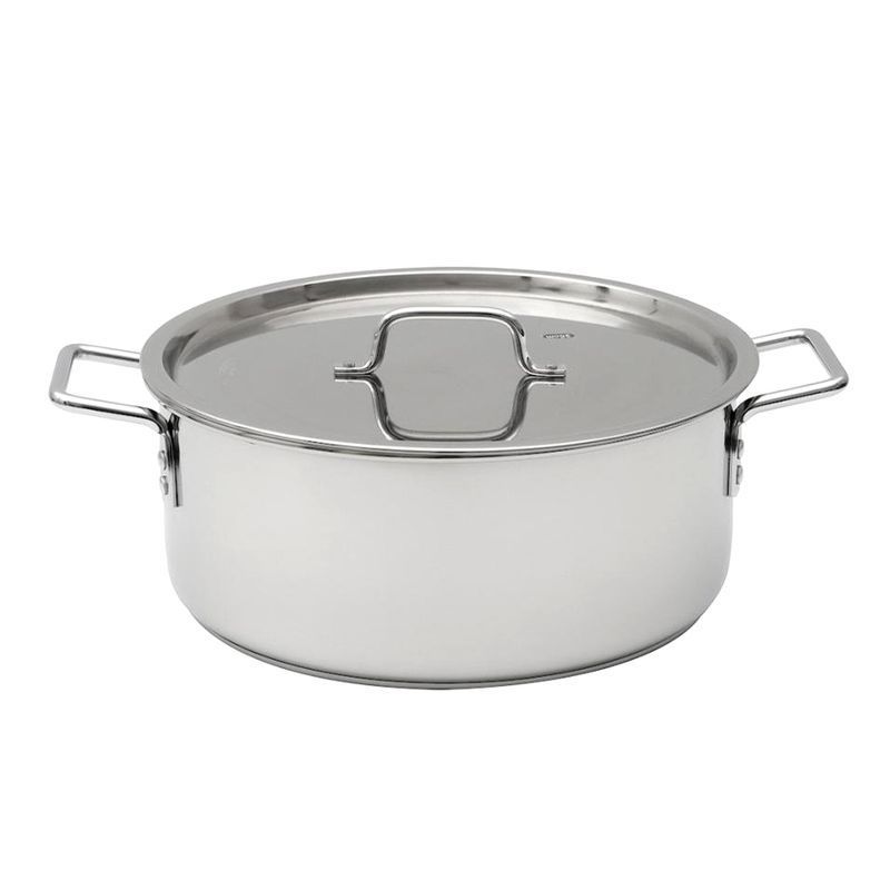 Кастрюля 12л нерж.сталь ОБЩЕПИТ мет.крышка d35см H14см капс.дно ТРС КТ-ОБ-12 КН (1)