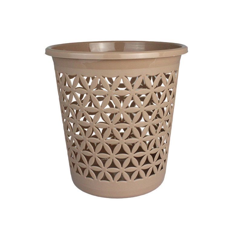 Корзина для бумаг 11л пластик ФЛОВЕР кофейный 05306 (48)