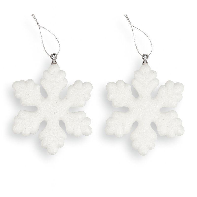 Игрушки новогодние на елку СНЕЖИНКА набор 2шт 10см пенопласт OSNN21-163/JC-16376 (800)