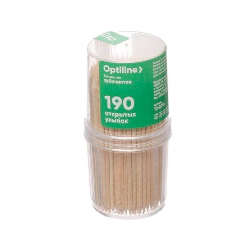 Зубочистки 190шт дерево в пластиковой банке OL (280)