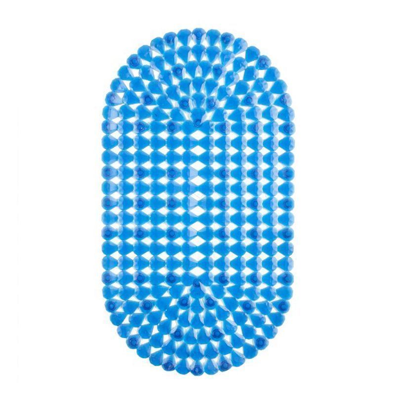 Коврик противоскользящий 38*67см ПВХ КАПЛЯ синий (10)