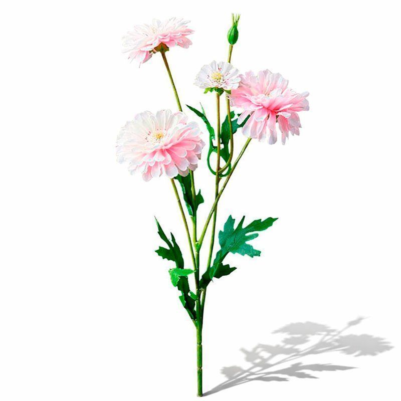 Цветы искусственные Цинния светло-розовая 54см