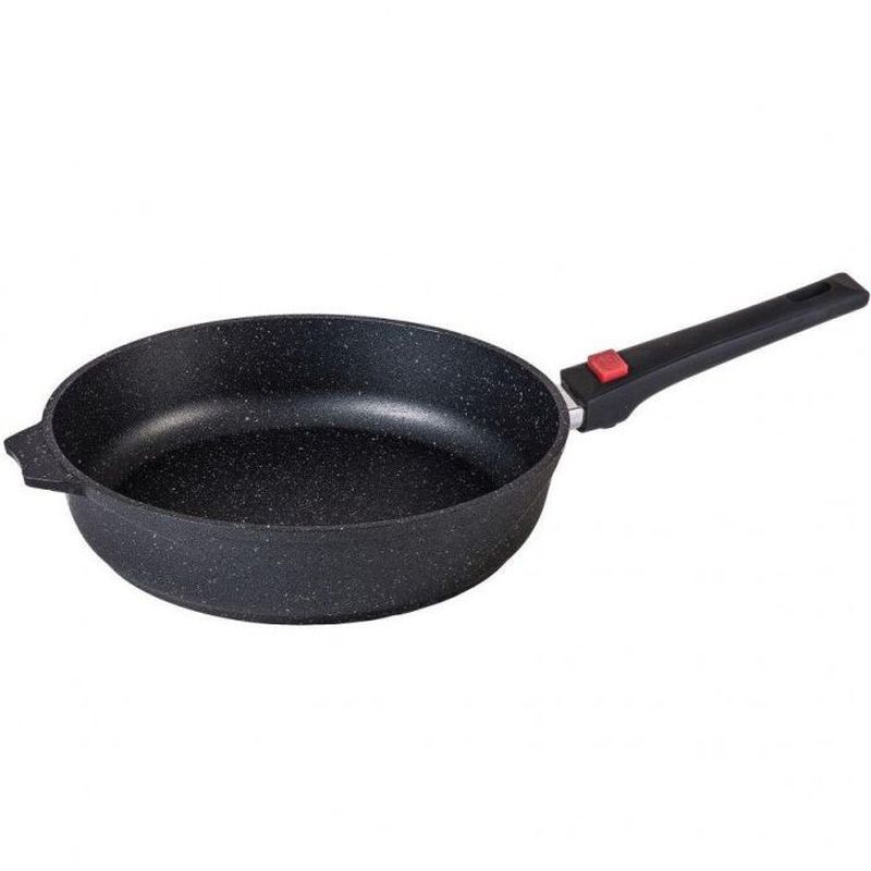 Сковорода 22см алюминий АП ГРАНИТ BLACK без крышки съемная ручка (10)