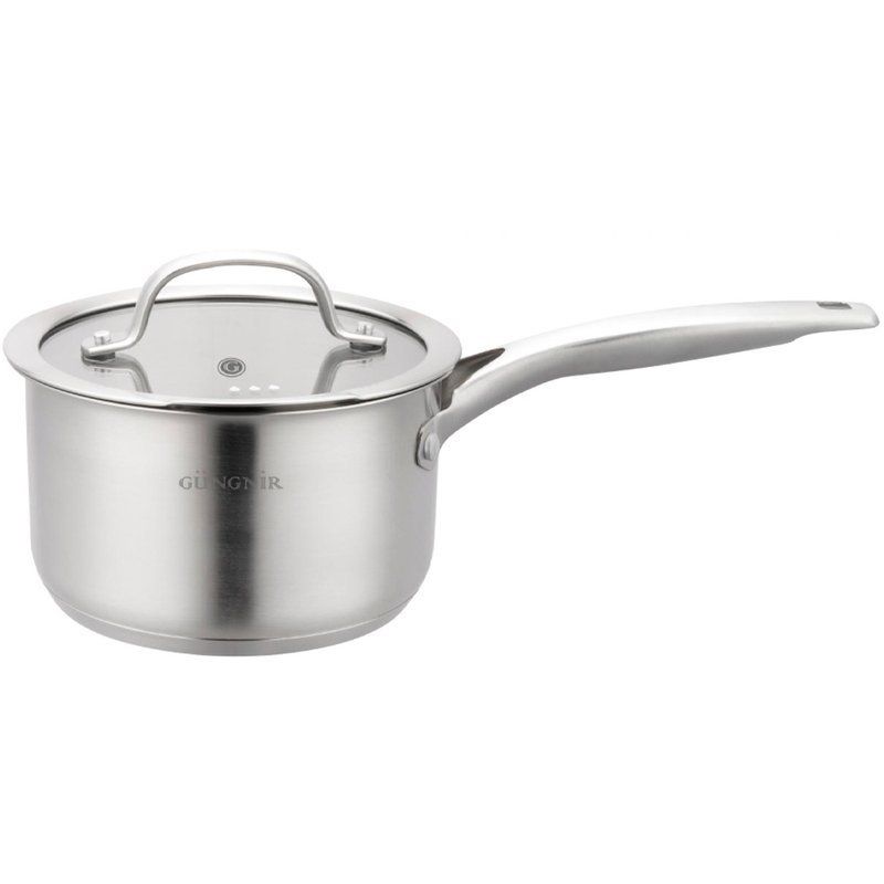 Ковш 1,6л нерж.сталь NORD (d16см, h9,5см, стекл.крышка) GR01-D-K (4)