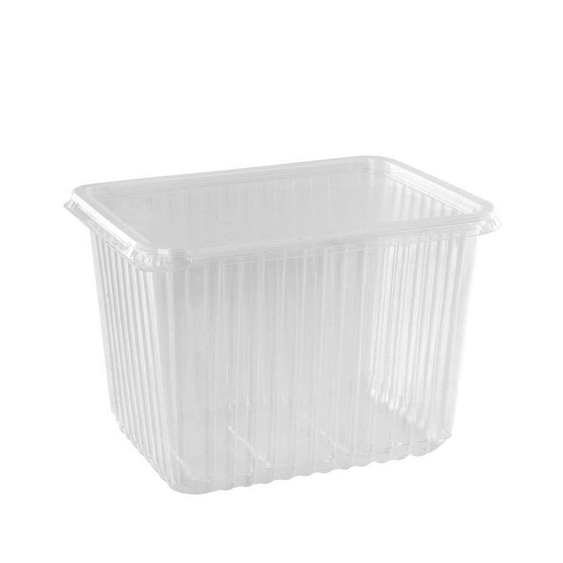 Контейнер одноразовый 2000мл полистирол прямоугольный прозрачный с крышкой 179*132*128 (50/450)