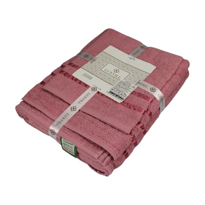 Набор полотенец махровых 3пр 30*50см/50*90/70*130см FLOSLU сухая роза