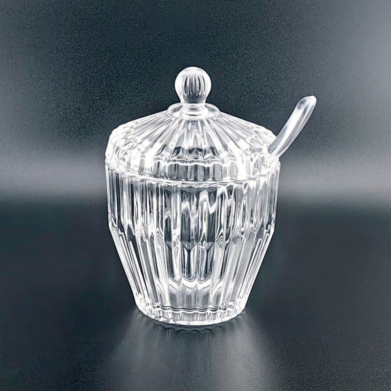 Банка для меда 180мл стекло с крышкой и ложкой (12)