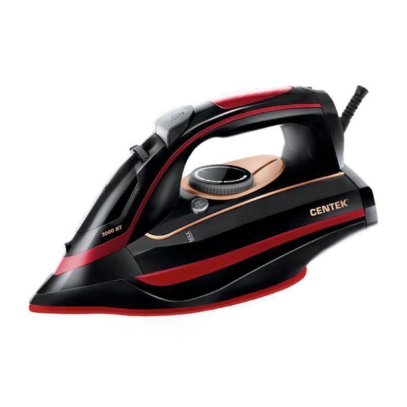Утюг пластик Centek CT-2311 красный 3000Вт 450мл,керам.подошва,капля-стоп,антинакипь,самоочистка(6)