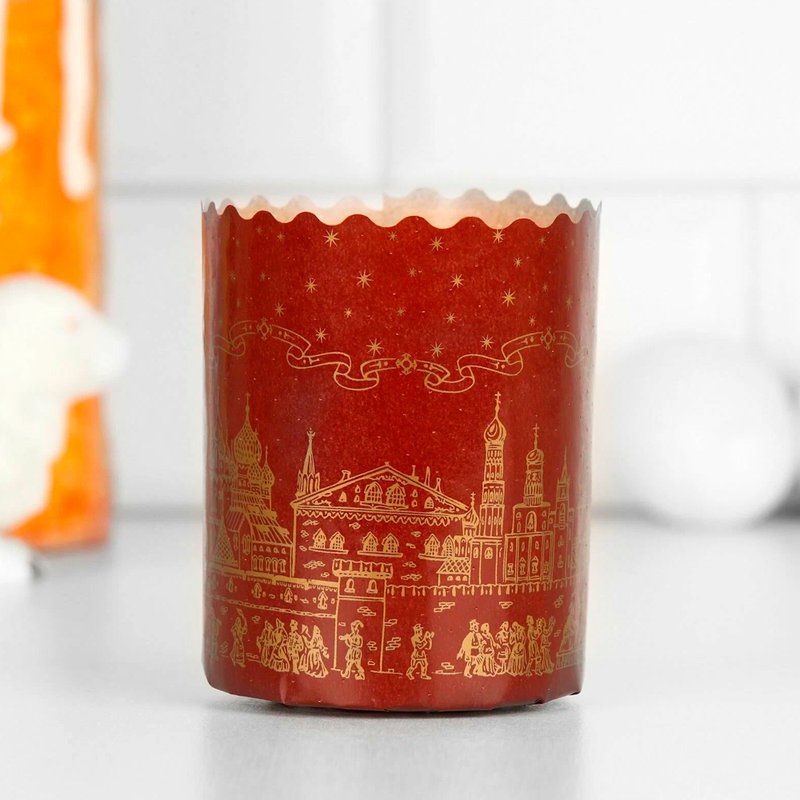 Форма для кулича 70*85мм 150мл бумажная ХРАМ Золото (2400)