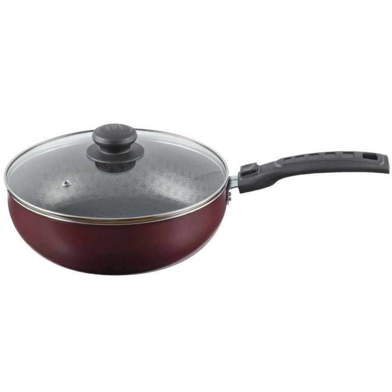 Сотейник 24см алюминий АП ХОЗЯЮШКА стекл.крышка с ручкой (4)