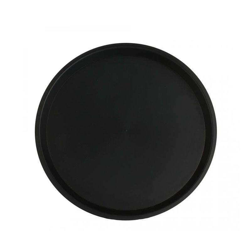 Поднос 36,5см пластик прорезиненный черный круглый КТ-АП-4КЧ (25)