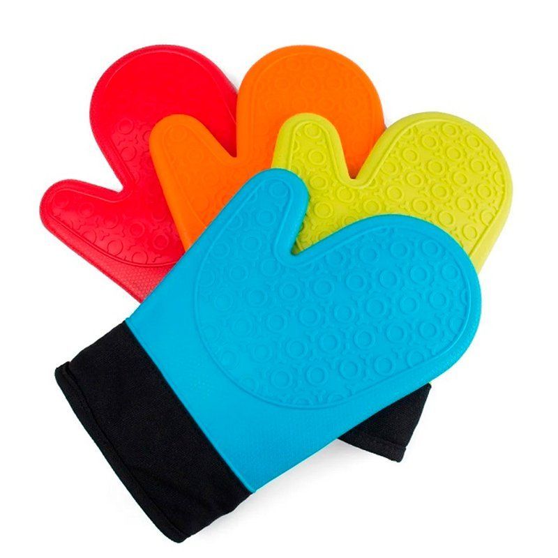 Прихватка-рукавица с манжетом 27*19см силикон подкладка х/б с синтепоном (120)