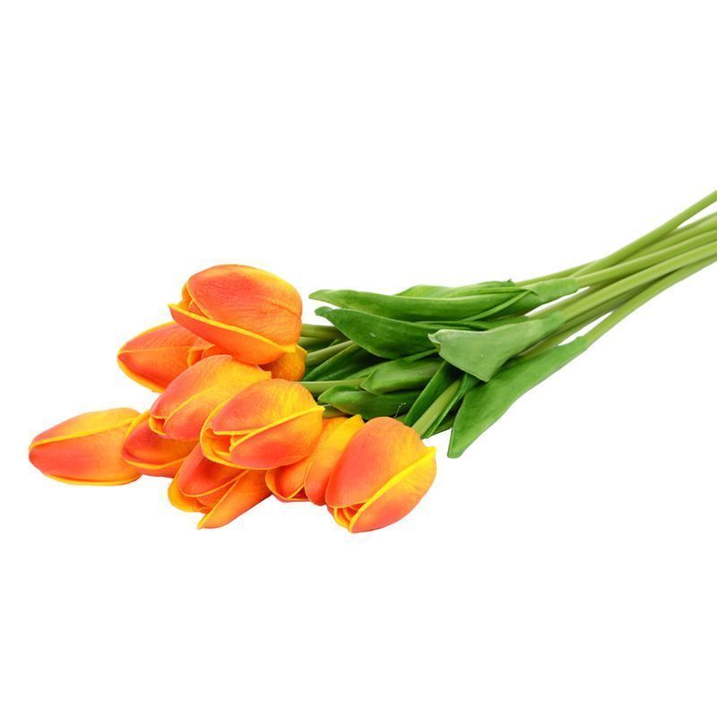 Цветы искусственные Тюльпан желто-красный 30см латекс 1205 (200/1200)