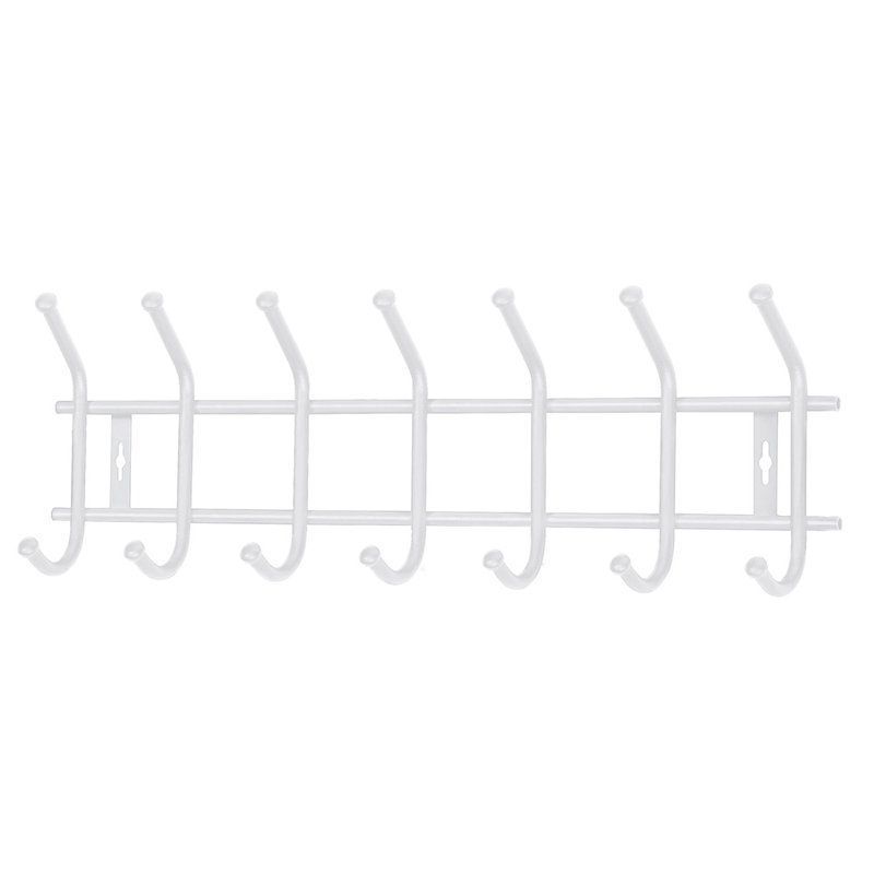 Вешалка 7 крючков настенная 665*192*80мм металл ВНТ7М белая матовая (5)
