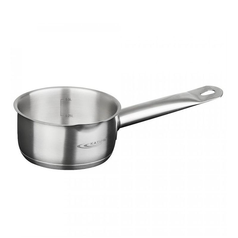 Ковш 1л нерж.сталь ОБЩЕПИТ без крышки d14см с ручкой капс.дно ТРС КТ-ОБ-КВ-14 (6)