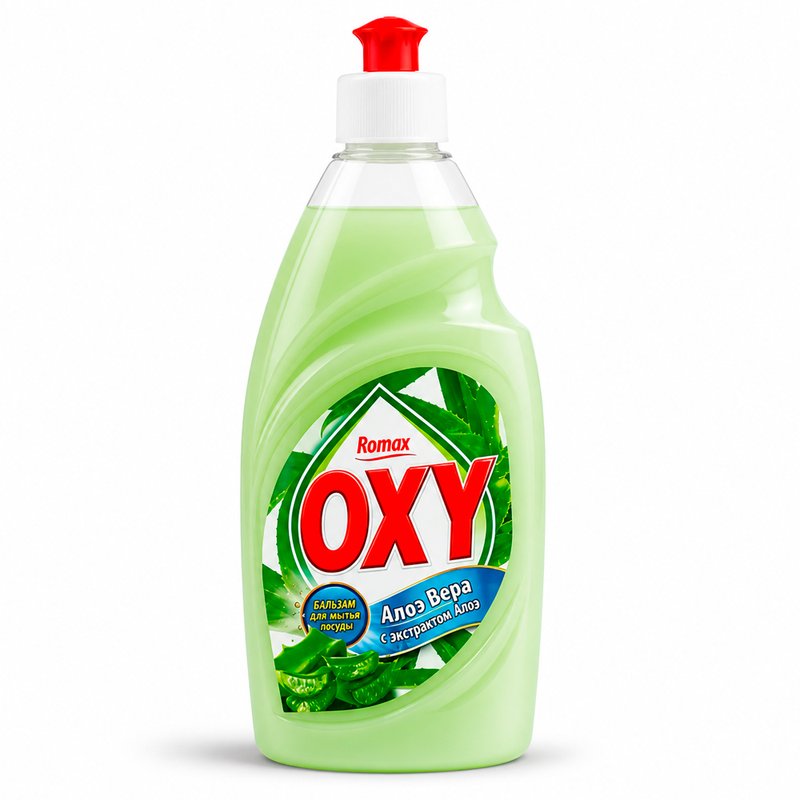 Бальзам для мытья посуды 900мл Romax OXY Алое вера (12)