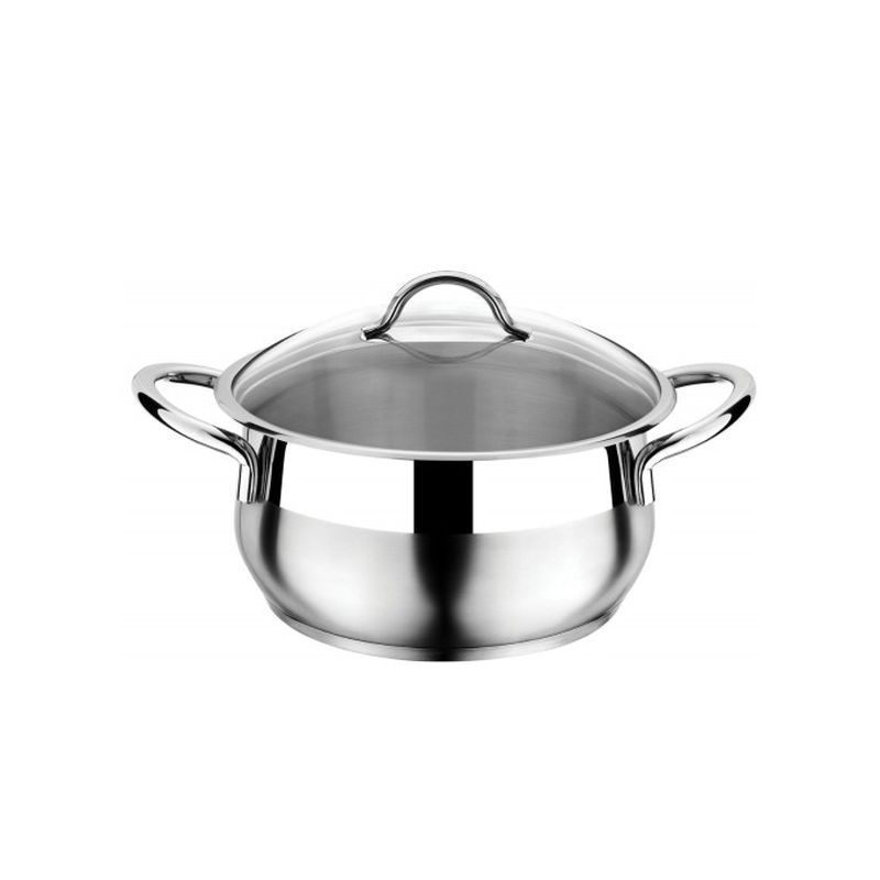 Кастрюля 4,5л 22*12см нерж.сталь Everest стекл.крышка 3ТТСКК0522002 (4)