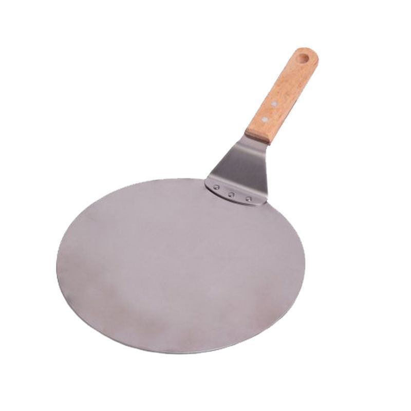 Подставка для пиццы 25,5см из нержавеющей стали с деревянной ручкой (24)