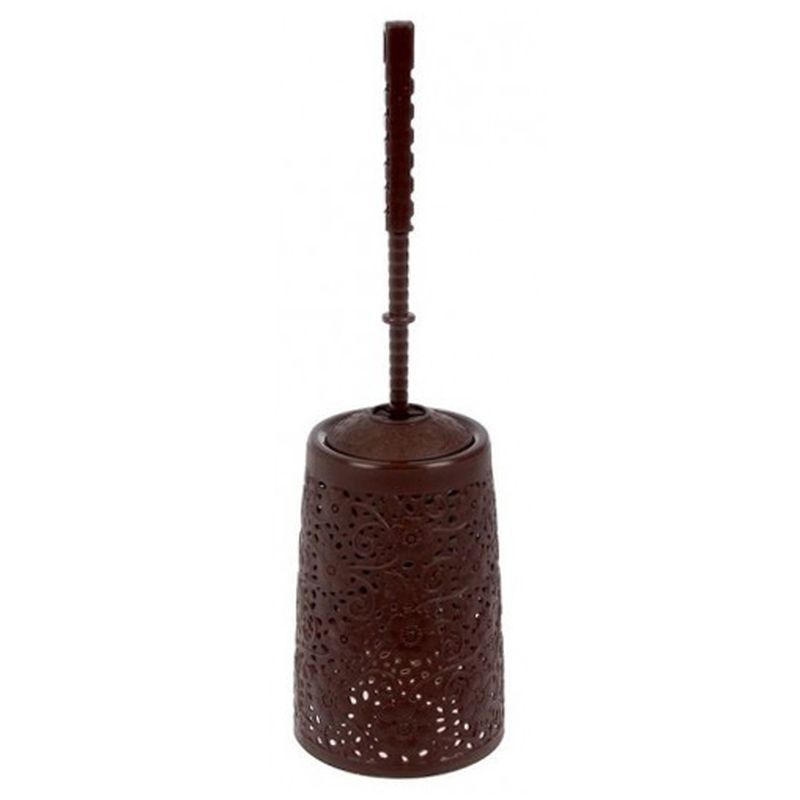 Ершик туалетный длинный пластик АЖУР коричневый 11128 (24)