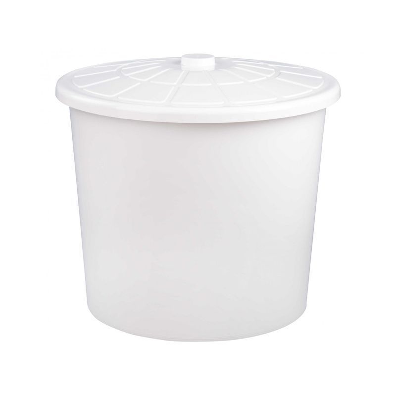 Бак 75л пластик универсальный с крышкой белый 580*580*500мм (5)